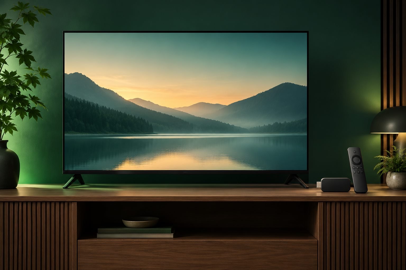 Generic television and streaming device in a living room